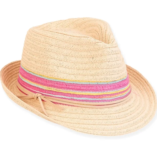 Riley | Young Girl Paper Straw Fedora Hat | HK443