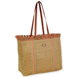 Rust, Paper/Poly Shoulder Tote | CE6679 B