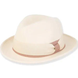 Sawyer | Women's Wool Felt Fedora Two Tone Grosgrain Trim | AD1567