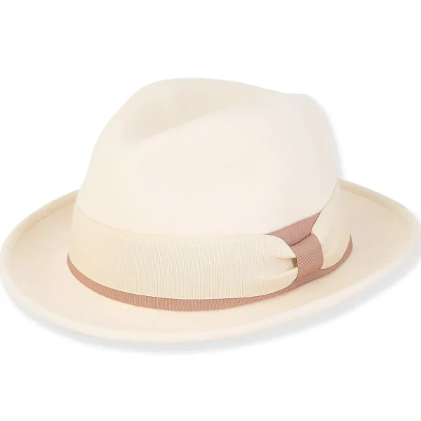 Sawyer | Women's Wool Felt Fedora Two Tone Grosgrain Trim | AD1567