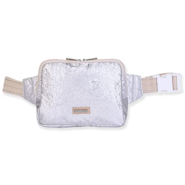 Silver, Crossbody Belt Bag Crushed Metallic | SNS6860 A