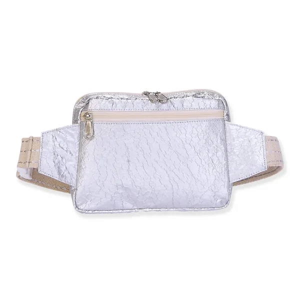 Silver, Crossbody Belt Bag Crushed Metallic | SNS6860 A