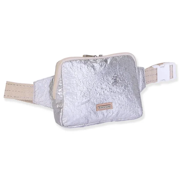 Silver, Crossbody Belt Bag Crushed Metallic | SNS6860 A