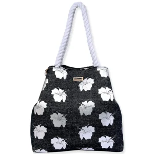 Silver, Gap Tote Metallic Hibiscus | SNS6870 B