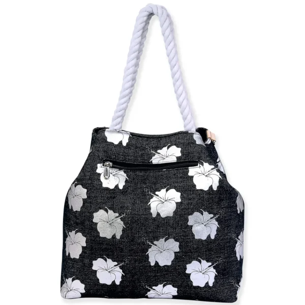 Silver, Gap Tote Metallic Hibiscus | SNS6870 B