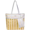 Silver, Paper Straw Shoulder Tote | CE6665 A