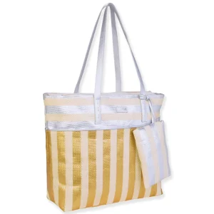 Silver, Paper Straw Shoulder Tote | CE6665 A