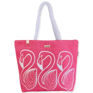 Silver, Shoulder Tote Metallic Flamingo | SNS6873 B