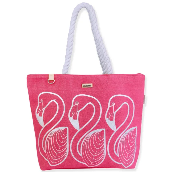 Silver, Shoulder Tote Metallic Flamingo | SNS6873 B