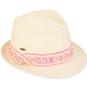 Sophia | Young Girl Paper Braid Fedora Hat | HK502