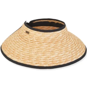 Sophie | Women's Natural Wheat Straw Visor Hat | HH3064