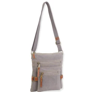 Stonewashed Crossbody Genuine Leather Trim | SNS6324