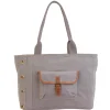Stonewashed Shoulder Tote Genuine Leather Trim | SNS6322