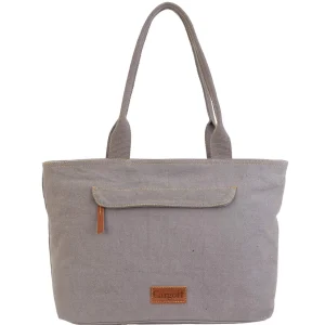 Stonewashed Shoulder Tote Genuine Leather Trim | SNS6322