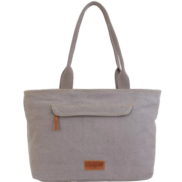 Stonewashed Shoulder Tote Genuine Leather Trim | SNS6322