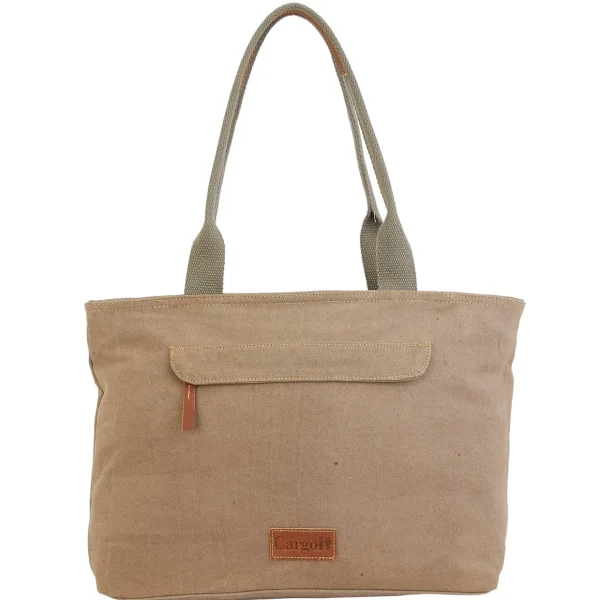 Stonewashed Shoulder Tote Genuine Leather Trim | SNS6322