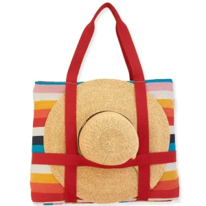 Sunny Day | Artistic Shoulder Tote with Built-in Hat Carrier | SNS6591 | (Hat Not Included)