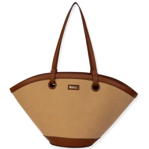 Tan, Canvas Shoulder Tote | CE6620 B