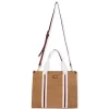 Tan, Canvas Shoulder Tote | CE6621 A