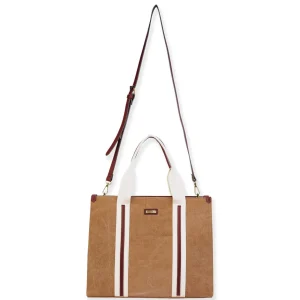 Tan, Canvas Shoulder Tote | CE6621 A