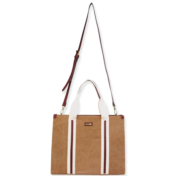 Tan, Canvas Shoulder Tote | CE6621 A