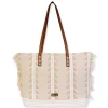 Tan, Cotton Shoulder Tote | CE6622 A