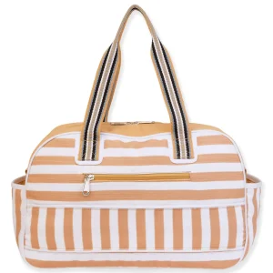 Tan, Duffle Bag Two Way Stripes | SNS6850 C
