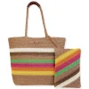 Tan Multi, Paper Crochet Shoulder Tote | CE6692 A