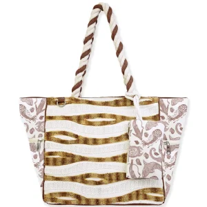Tan, Oversized Tote Sea Life | SNS6740 B