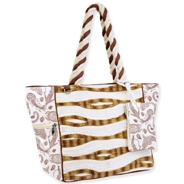 Tan, Oversized Tote Sea Life | SNS6740 B