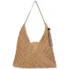 Tan, Paper Crochet Shoulder Tote | CE6707 B
