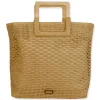 Tan, Paper Crochet Shoulder Tote | CE6699 B