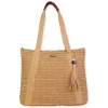 Tan, Paper Crochet Shoulder Tote | CE6697 B