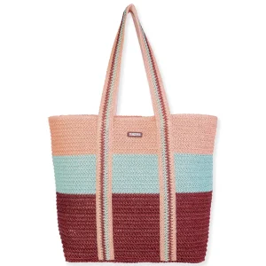 Tan, Paper Crochet Shoulder Tote | CE6691 B
