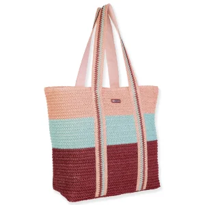 Tan, Paper Crochet Shoulder Tote | CE6691 B