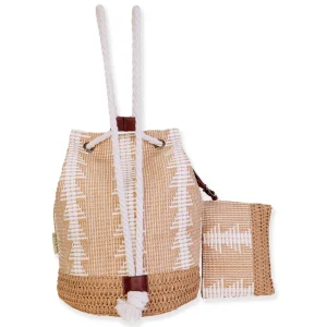 Tan, Paper Straw Backpack | CE6623 A