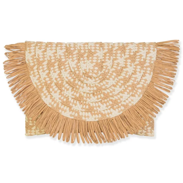 Tan, Paper Straw Clutch | CE6725 A