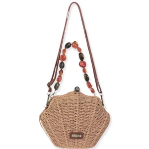 Tan, Paper Straw Crossbody | CE6645 B