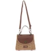 Tan, Paper Straw Crossbody | CE6644 B
