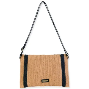 Tan, Paper Straw Crossbody | CE6723 B