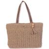 Tan, Paper Straw Handbag | CE6651 B