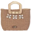 Tan, Paper Straw Medium Tote | CE6643 B