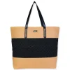 Tan, Paper Straw Shoulder Tote | CE6702 B