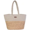 Tan, Paper Straw/Rope Shoulder Tote | CE6671 A