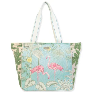 Turquoise Flamingo, Shoulder Tote | JB150
