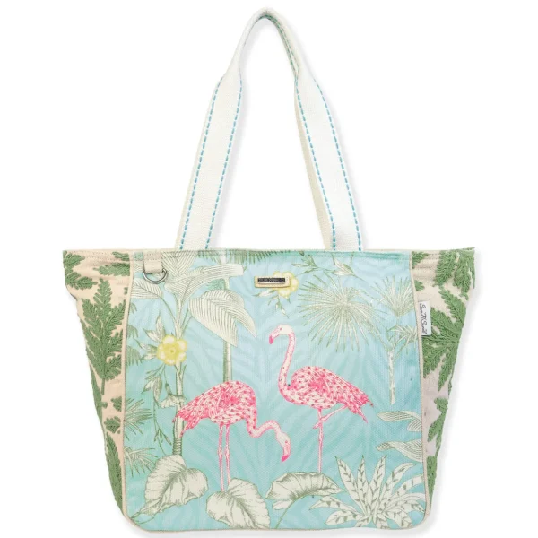 Turquoise Flamingo, Shoulder Tote | JB150