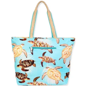 Turtle With Palm Leaves, Shoulder Tote | GH5440