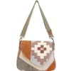 Up-Cycled Canvas | Dhurry Variant Fabrics | Flap Over Messenger Genuine Leather Trim | UC186