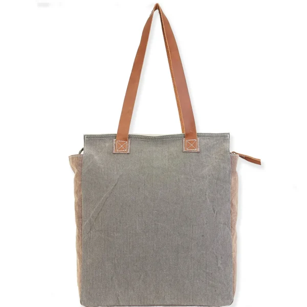 Up-Cycled Canvas | Dhurry Variant Fabrics | Messenger Bag Genuine Leather Trim | UC178