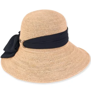 Valentina | Women's Natural Raffia Backless Bucket Hat | HH3166